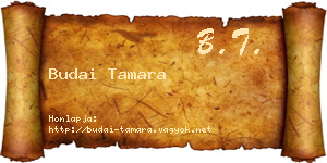 Budai Tamara névjegykártya